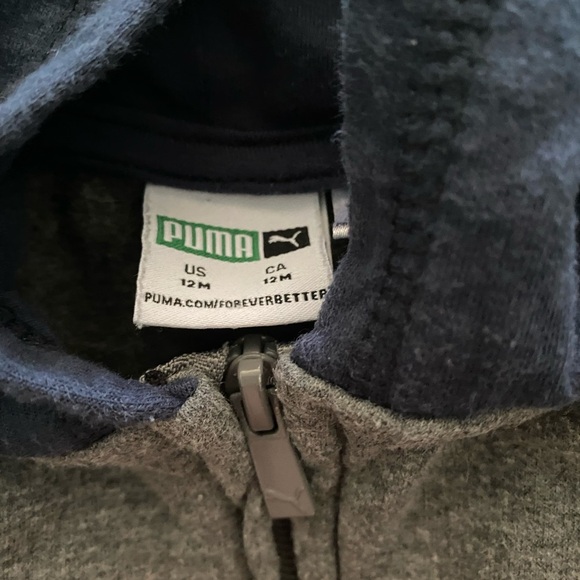 Puma Blue and Gray Zip-Up Hoodie - Picture 4 of 6
